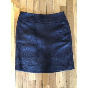 LOFT Metallic Gray Pencil Skirt